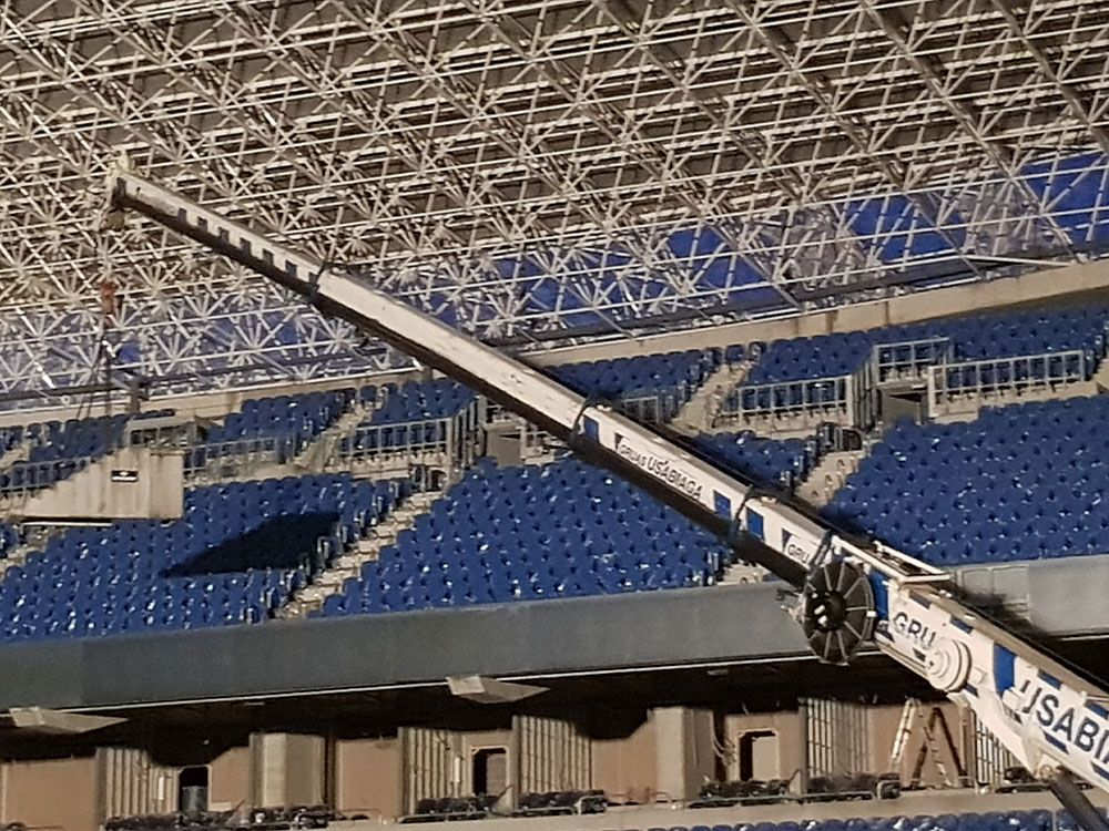 proceso de construccion gradas de hormigon campo de futbol maquinas